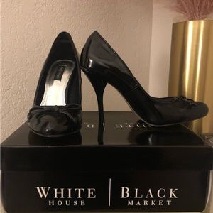 White House Black Market Black Bow Heels